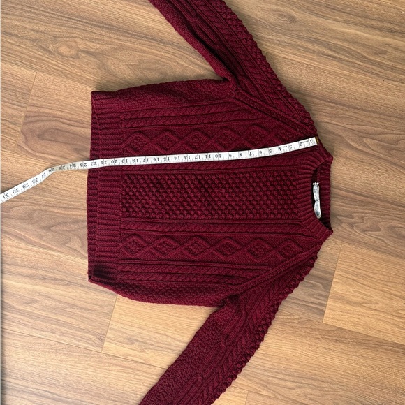 Vintage 70s Joseph F. Heron - Ardara Donegal Irish Handknit Wool Sweater Maroon - Picture 11 of 16